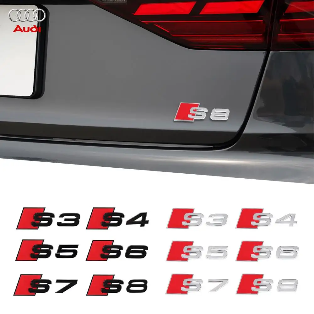 

3D ABS S3 S4 S5 S6 S7 S8 Letter Emblem Car Body Rear Trunk Badge Decoration Sticker For Audi A1 A2 A3 A4 A5 A6 Q3 Q5 Accessories