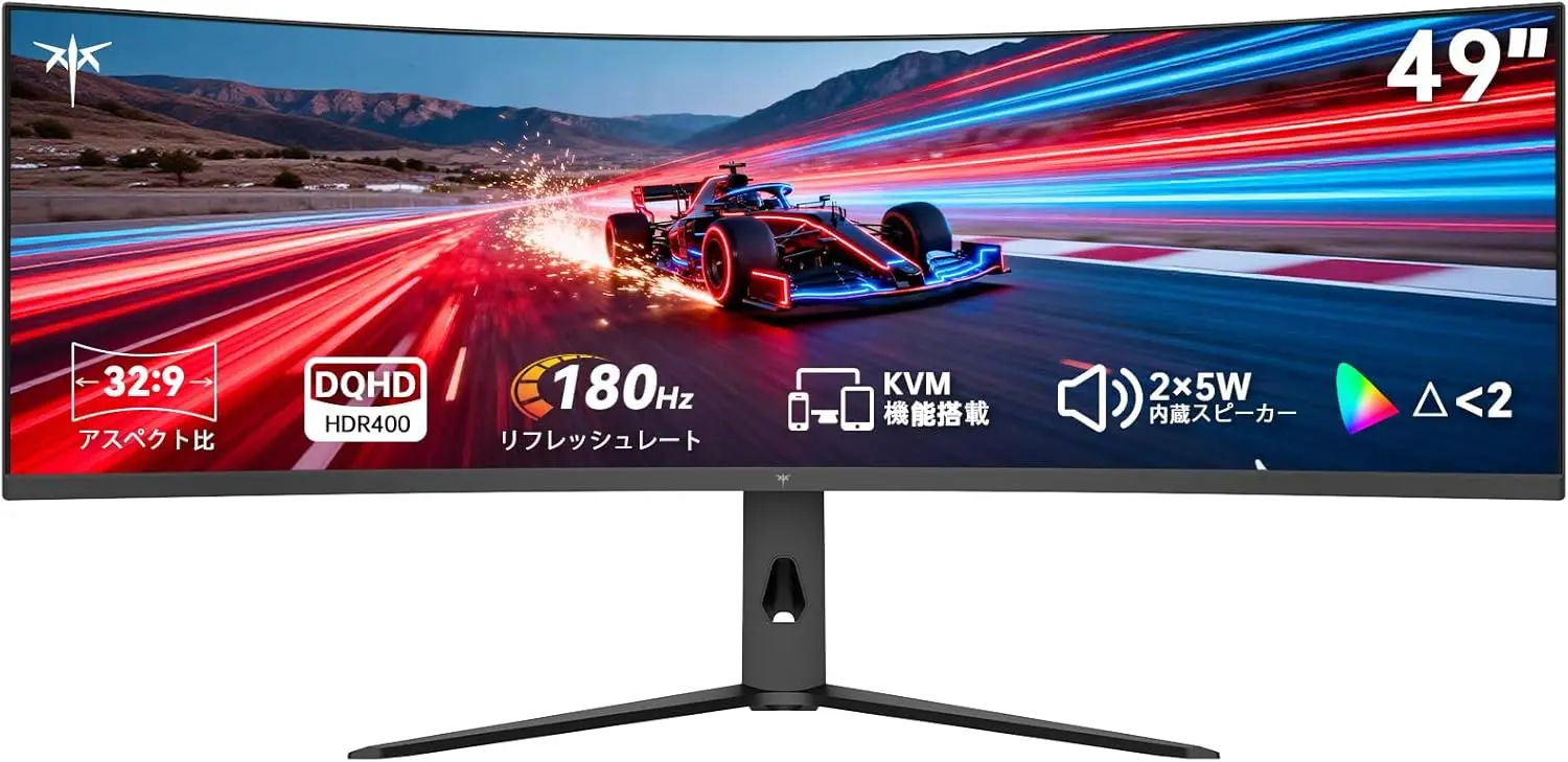 KTC 49インチ ウルトラワイド湾曲ゲーミングモニター H49S66 DQHD 5120×1440 / 32:9 / 180Hz