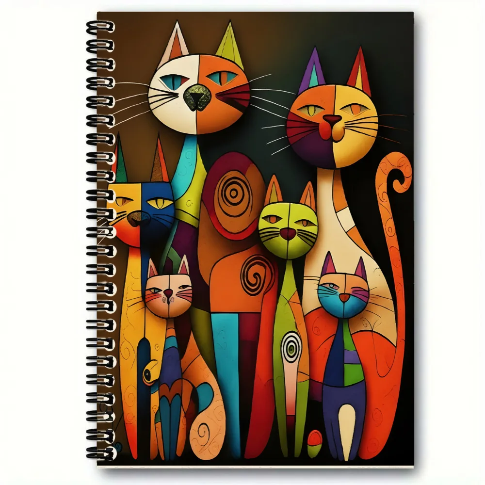 New Popular Cross-border A5 Rainbow Cat Spiral Notebook, Sketchbook, Diary, Notepad & Writing Pad