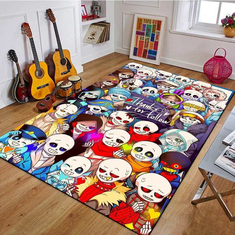 15 Sizes U-Undertale Pattern Rug for Living Room Area Carpet Bathroom Mat Creative Doormat Bedroom Mat Home Decor Outdoor Rug