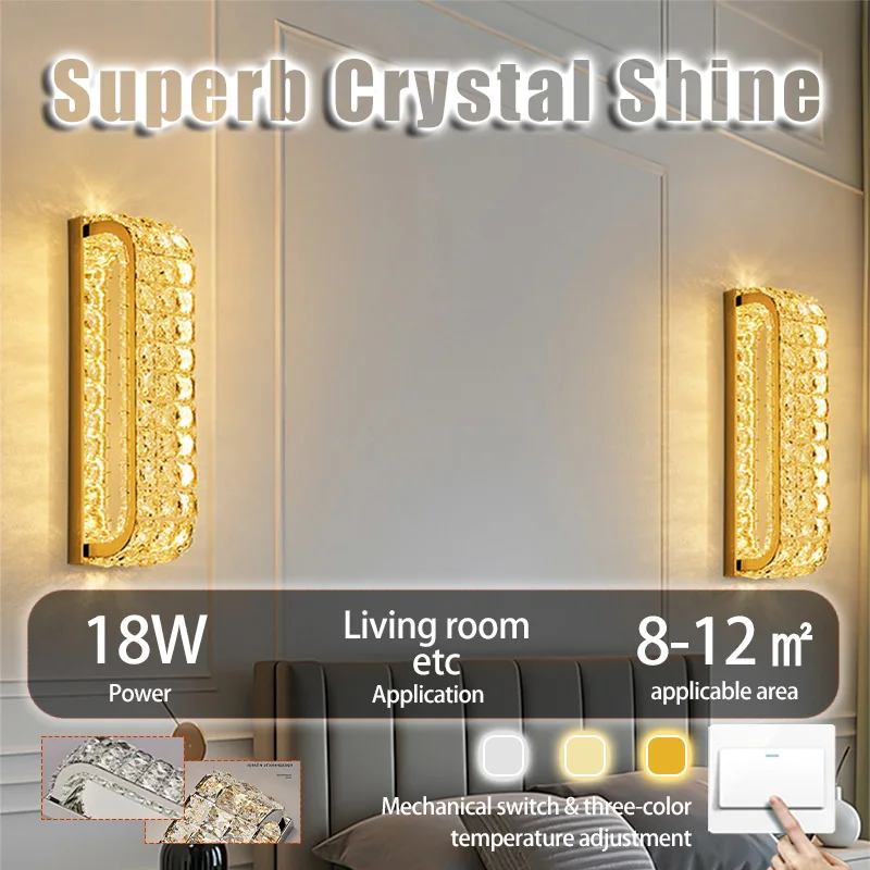 

Premium Luxury K9 Crystal Wall Lamp - Modern Minimalist Hollow Design for Bedroom Bedside/Staircase/Corridor
