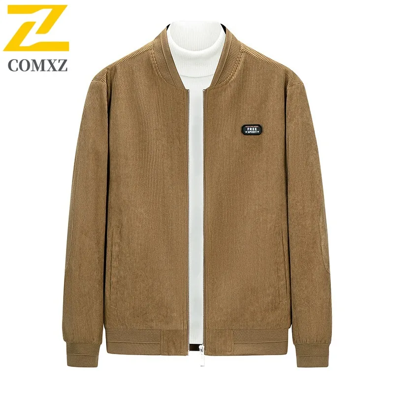 

COMXZ Men Jackets 2025 Autumn Winter Plus Size Hiking Travel Running Trendy Windproof Coat Vintage Breathable Business Outerwear