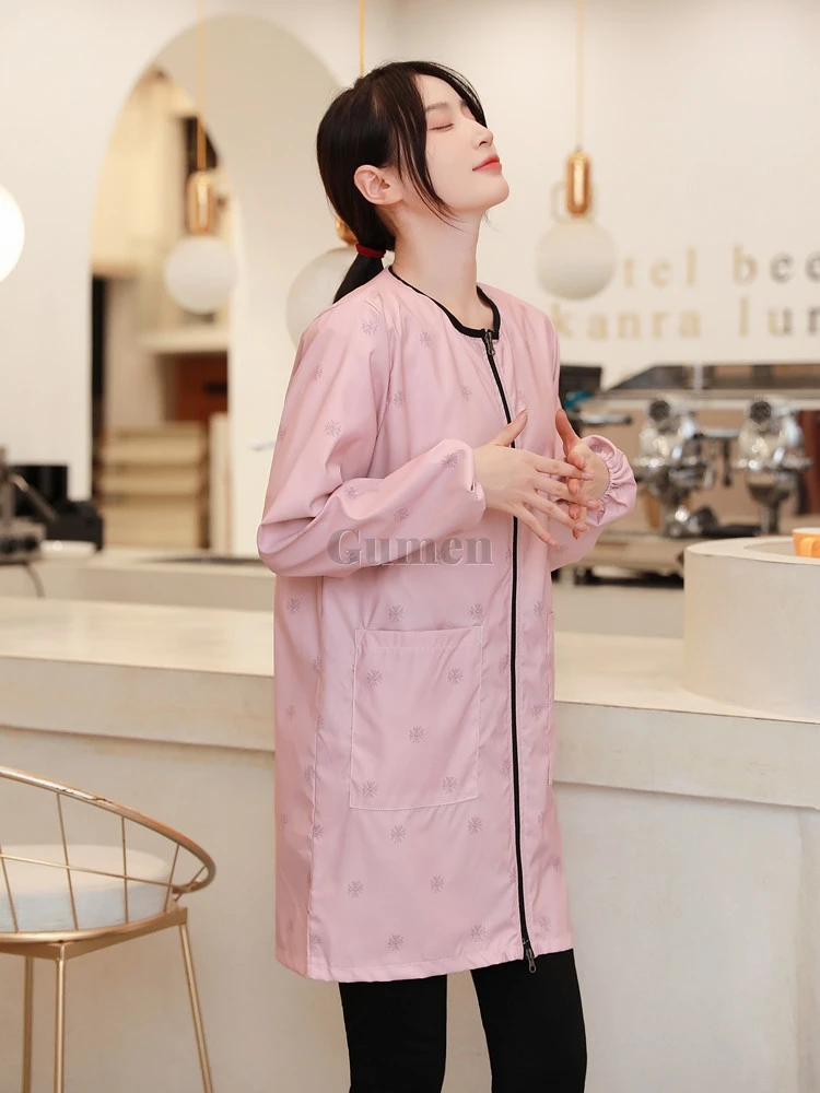 

Pet Shop Groomer Working Clothes Waterproof And Oil-proof Soft Anti Static Non-stick Hair Gown For Adults Women's Overalls