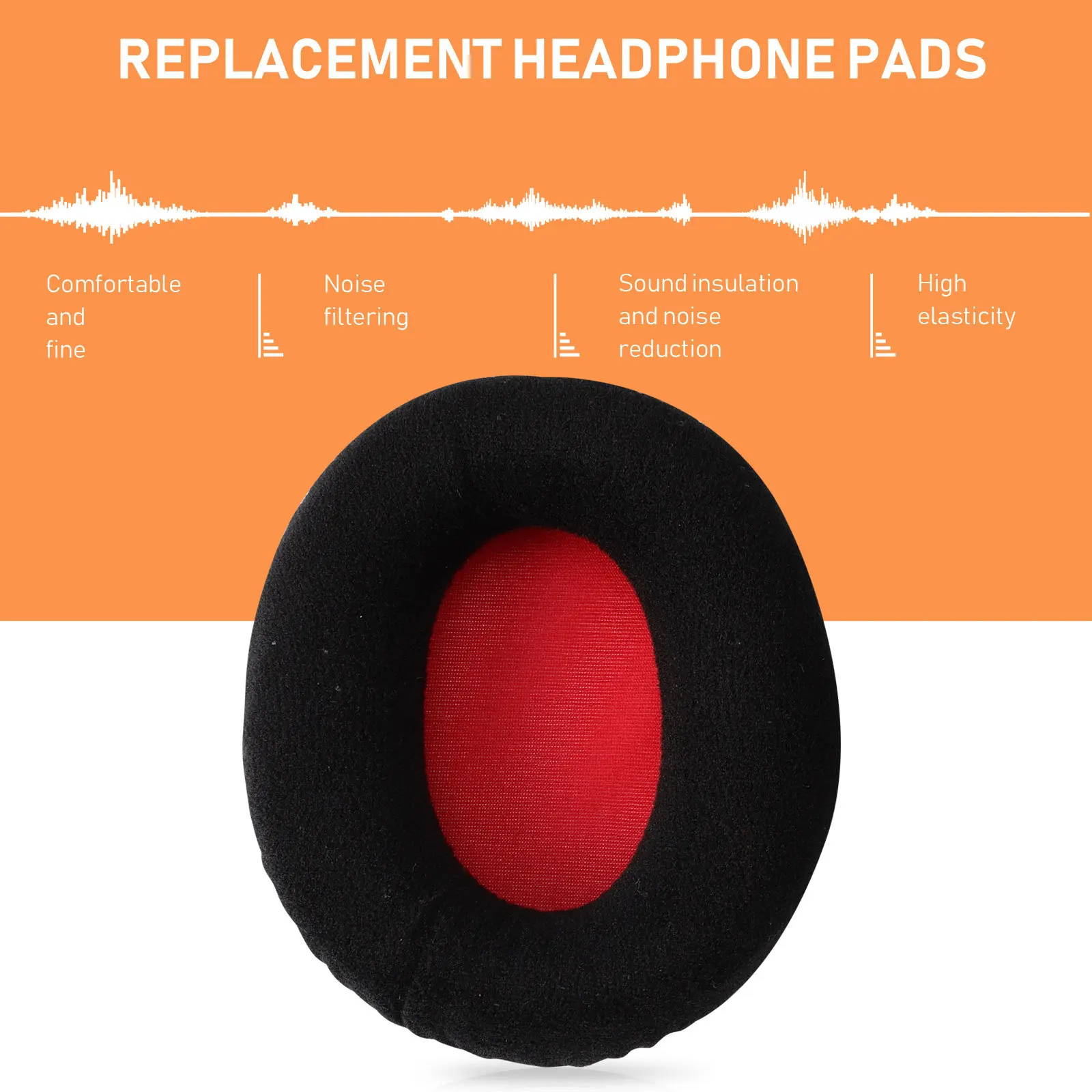 Fundas de esponja para auriculares, almohadillas suaves y transpirables de algodón con memoria de franela, repuesto para un sonido cómodo y duradero, 2 uds.
