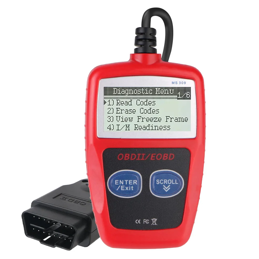 MS309 12V Car Diagnostic Tools OBD2 Code Reader Digital Fault Code Clear OBD 2 Scanner Engine Light O2 Sensor Tester Accessories