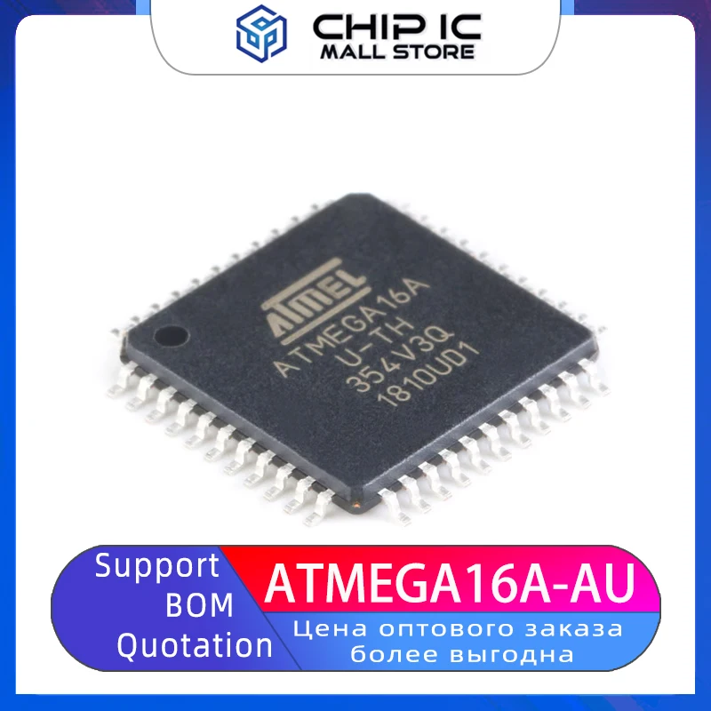 ATMEGA16A-AU Chip AVR 8-bit Microcontroller TQFP-44 100% New Original Stock