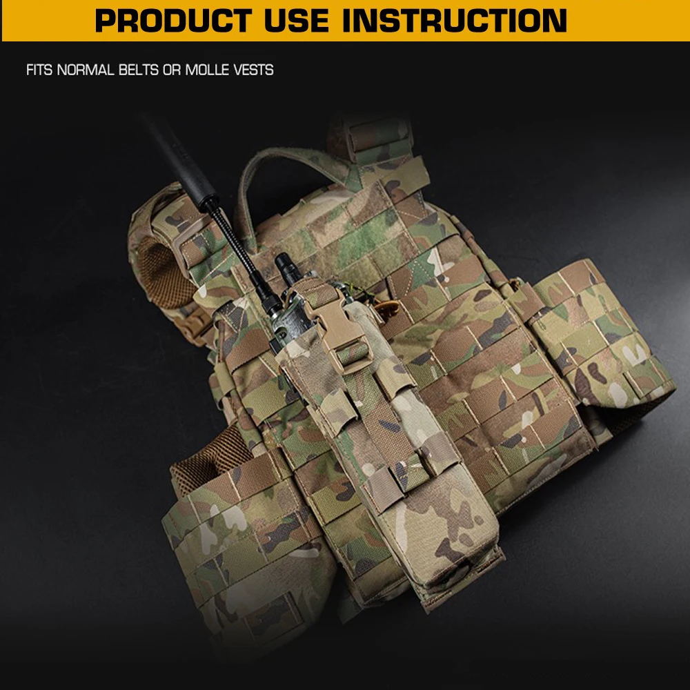 Radio Pouch Walkie-Talkie Bag PRC 152 Drop-down Radios Outdoor Tool MOLLE Belt Pouches for Hunting Vest Plate Carrier