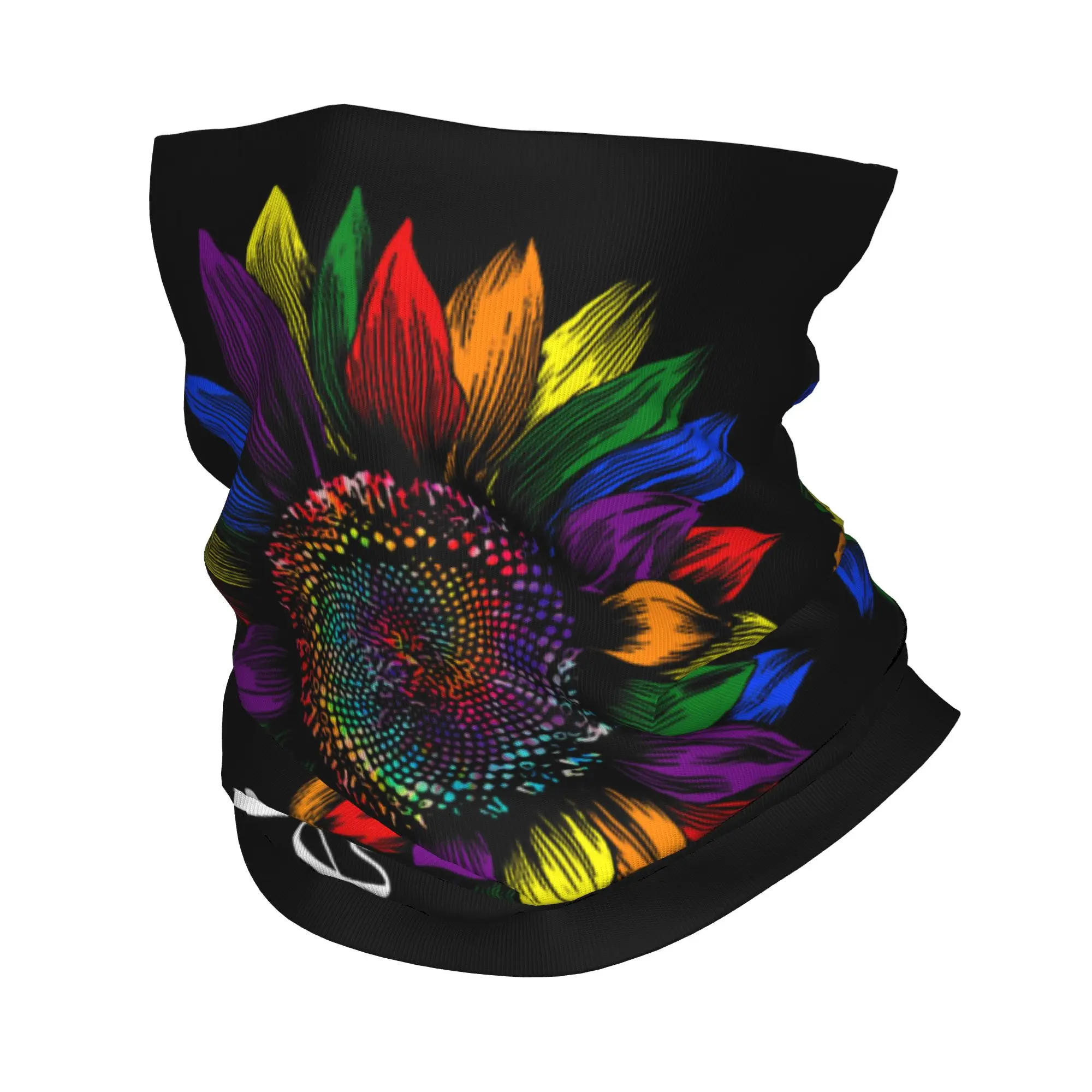 

Rainbow Sunflower Love is Love Bandana Neck Gaiter LGBT Pride Wrap Scarf Multifunctional Face Mask Unisex Adult Winter