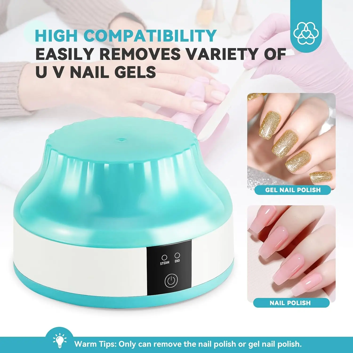 Electric Steam Gel Nail Polish Remover Machine 10 Min Fast Soak Off Bowl Portable Home Use Acrylic UV Polish Nail Art Care Tool view 6