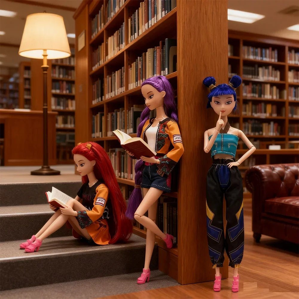 

2026@@Kpop Фигурка охотника на демонов — виниловая кукла Rumi & Zoi с маской, модный тематический подарок в стиле аниме на Рождество, день рождения ////