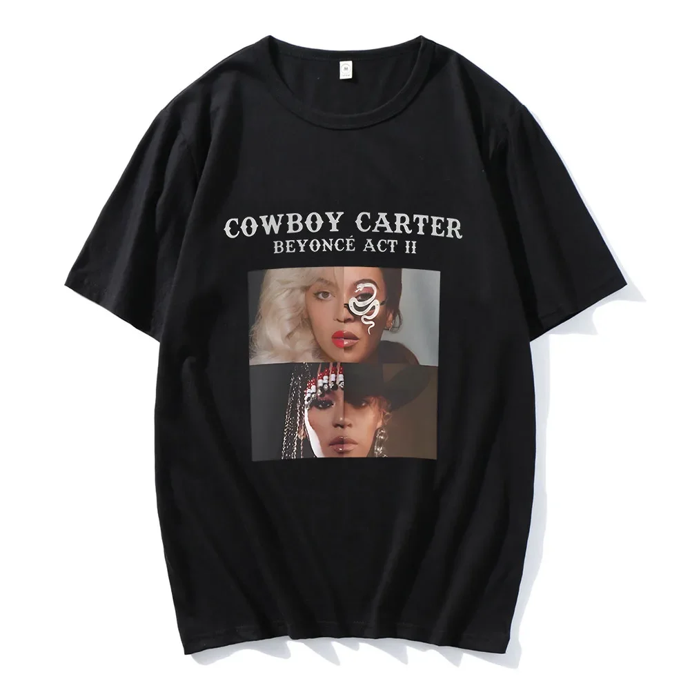 Cowboy Carter Beyoncée T-shirt Casual Short Sleeve Women Tee-shirt Streetwear Cotton High Quality Retro Tshirts Summer O-neck