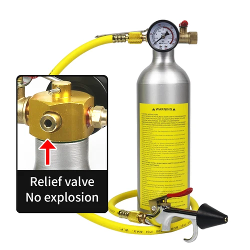 Imagen 2 del producto Juego de Herramientas de lavado de tuberías de aire acondicionado automotriz, botella de limpieza de tuberías de aire acondicionado de coche, Material de aleación de aluminio