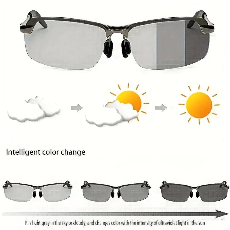 Photochrome polarisierte Fahrbrille für den Außenbereich, ultraleichte Anti-Strahlungs-Brille, Angeln, Wandern, Sonnenbrille, Fahrerbrille – Detail 2