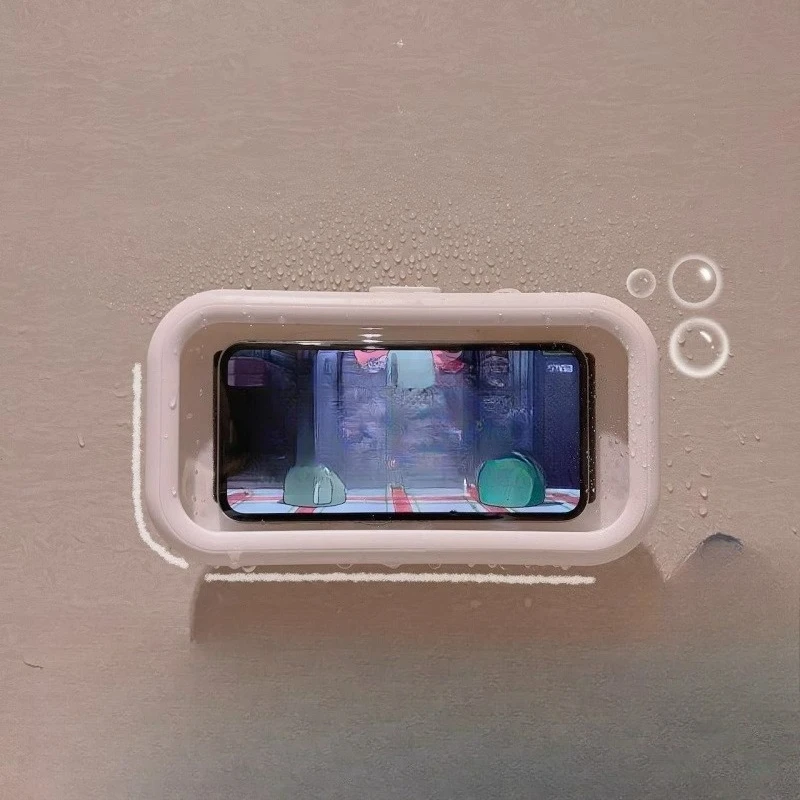 

Bathroom waterproof mobile phone holder all-inclusive ins wind can touch the screen to rotate and adjust, no fog, bathroom FFE