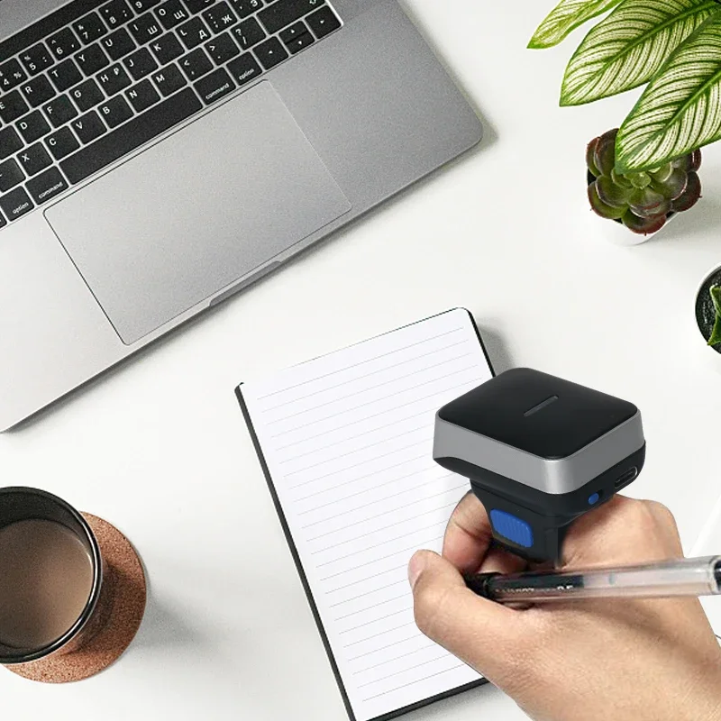 新型Xkancode 100万画素スキャナー 2Dウェアラブルワイヤレスバーコードスキャナー コードレスウェアラブルリング QRコード BT 2.4G バーコードリーダー