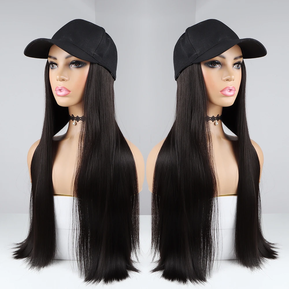 

Anxin Perruque Avec Aasquette Straight Wig Hat Natural Color Synthetic Wig Hats For Women Daily Use