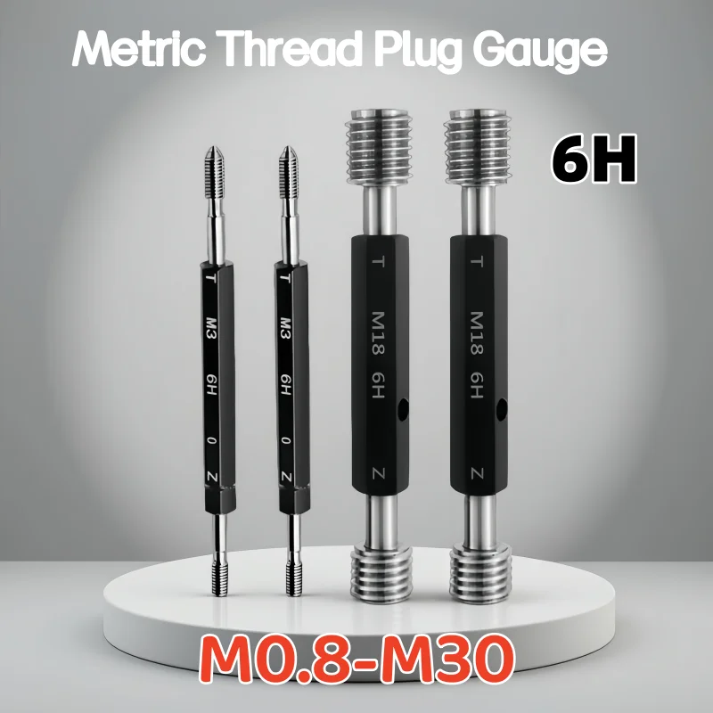 

6H 1PCS M0.8M1M2M3M4M5M6M8M10M12M14M16M18-M30internal thread plug gauge, check tool, internal thread gauge, coarse thread gauge