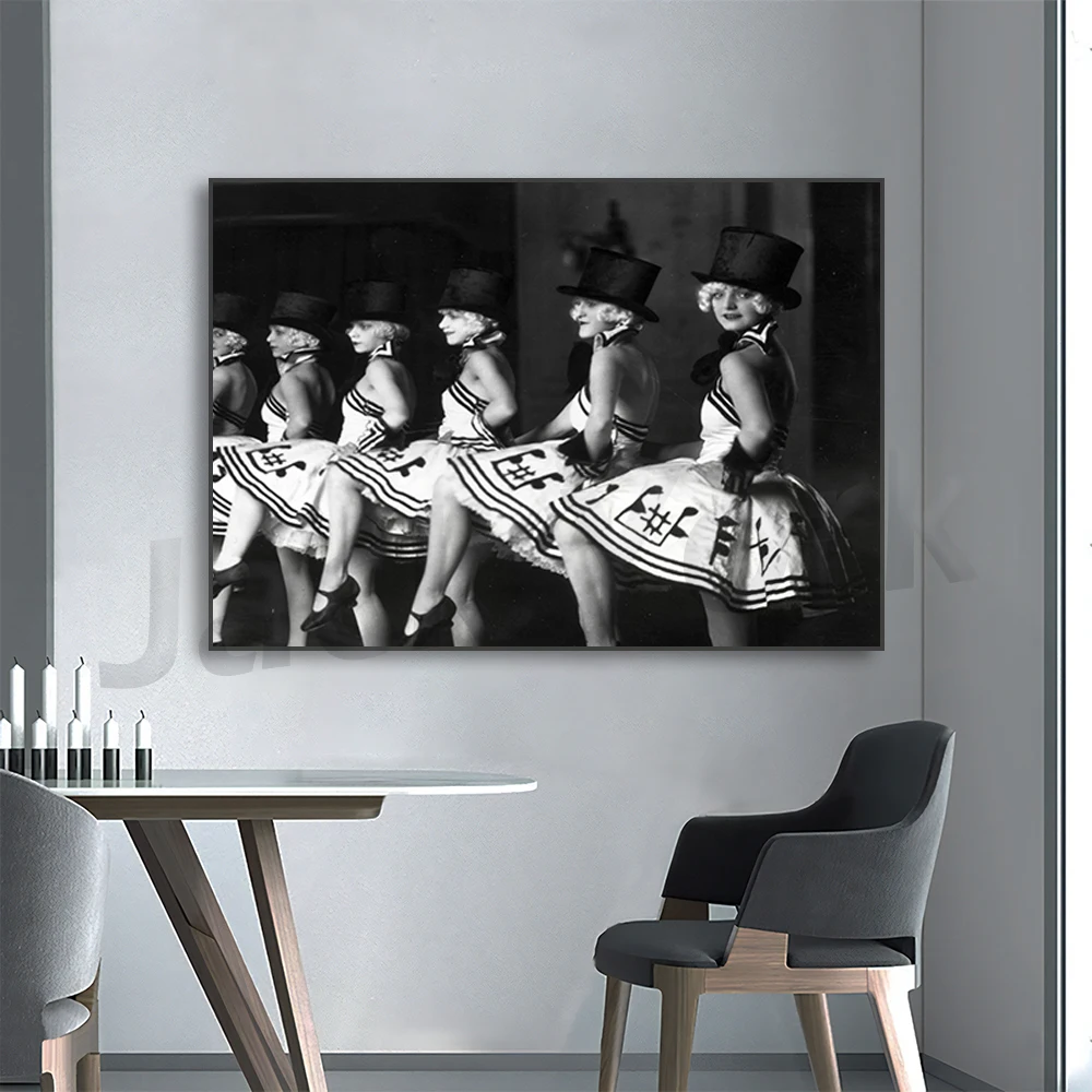 Chorus Line Dancers Print, Cabaret, Chorus Line, Chorus Girls, Vintage Style, Dancers, Black and White Photo,