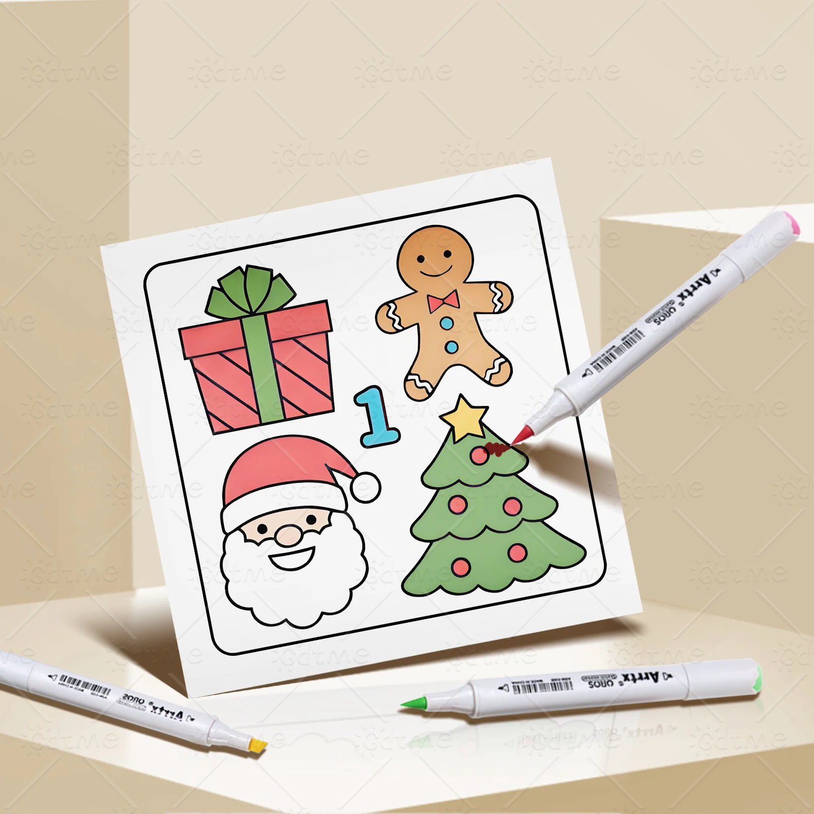 ОДЕЖДАЮЩИЙ КАЛЕНДАРЬНЫЙ РОЖДЕСТВЕННЫЙ Книжка-раскраска для взрослых Рождественская мультяшная тема Обучающая книга-каракули Студенты Детские подарки