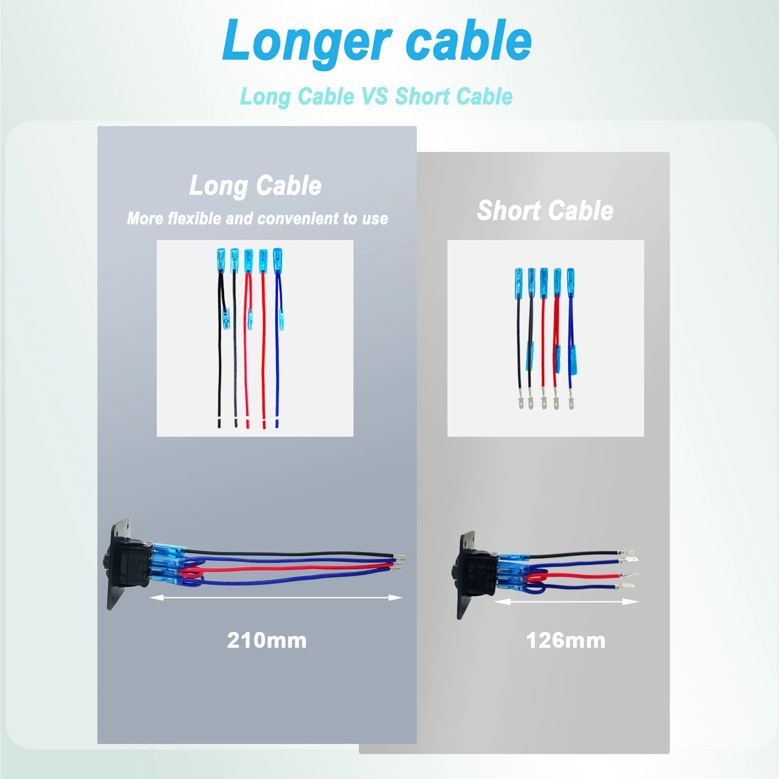 拡張版ロッカースイッチジャンパーワイヤーロッキングスプリング6.3mmピン端子、ロッカー逆極性スイッチリニアアクチュエータ用