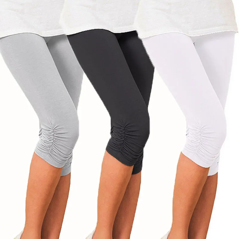 Pantalon de sport élastique taille haute pour femme, coupe skinny, séchage rapide, legging 3/4, short décontracté uni pour l'été