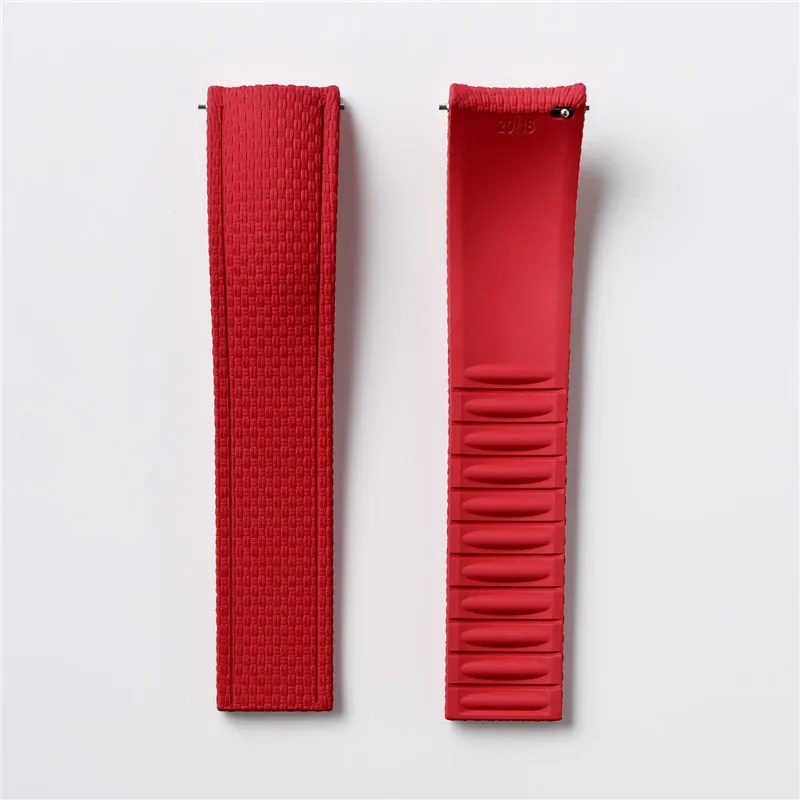 Fluorkautschuk-Uhrenarmband FKM Faltschließe Herren Universal CTS Ersatzband Armband 18/19/20/21/22/24mm für Seiko für Omega