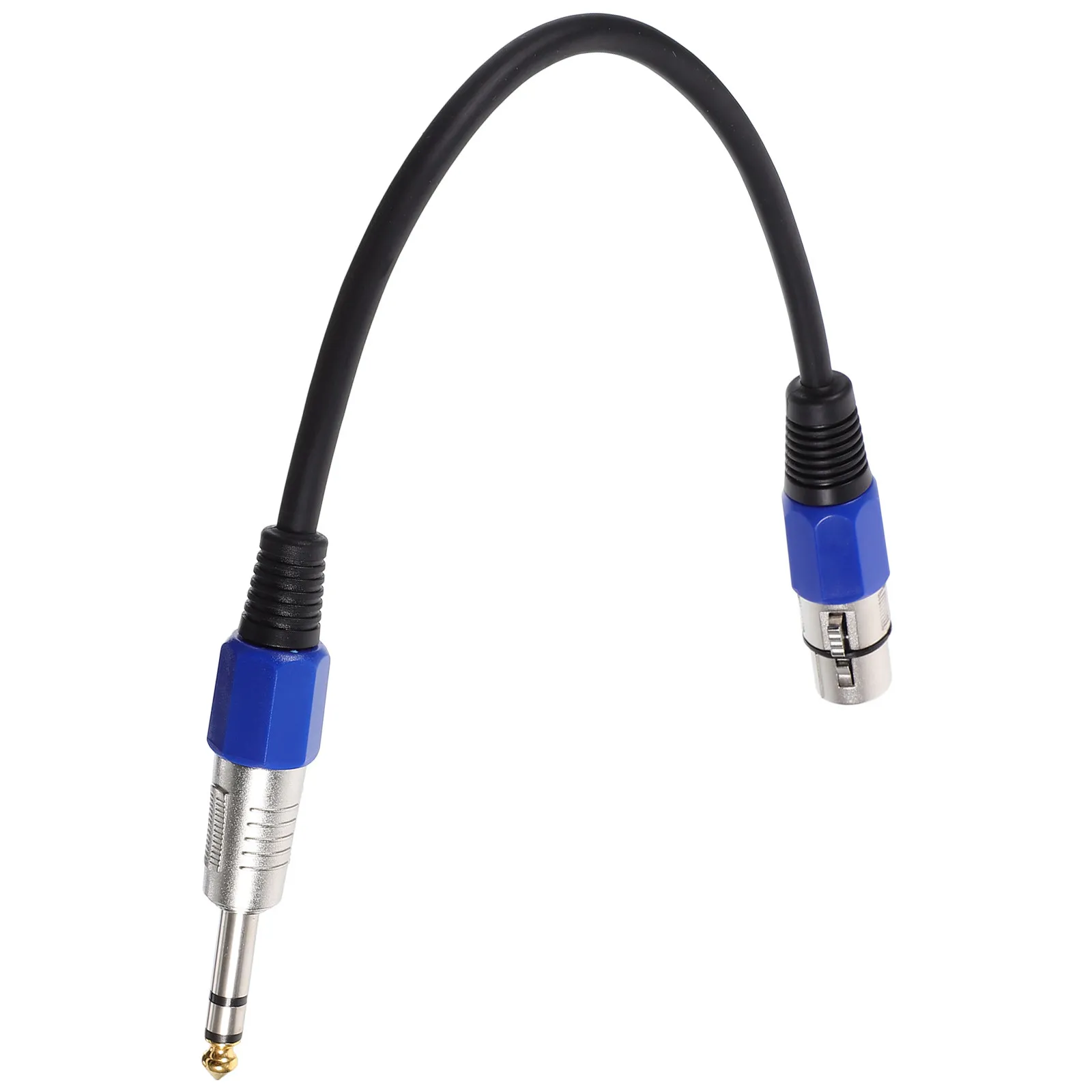 2Pcs Xlr to 6.35mm Trs Adapter Cable 0.35m Professional Microphone Patch Cord for Mixing Console Audio Live