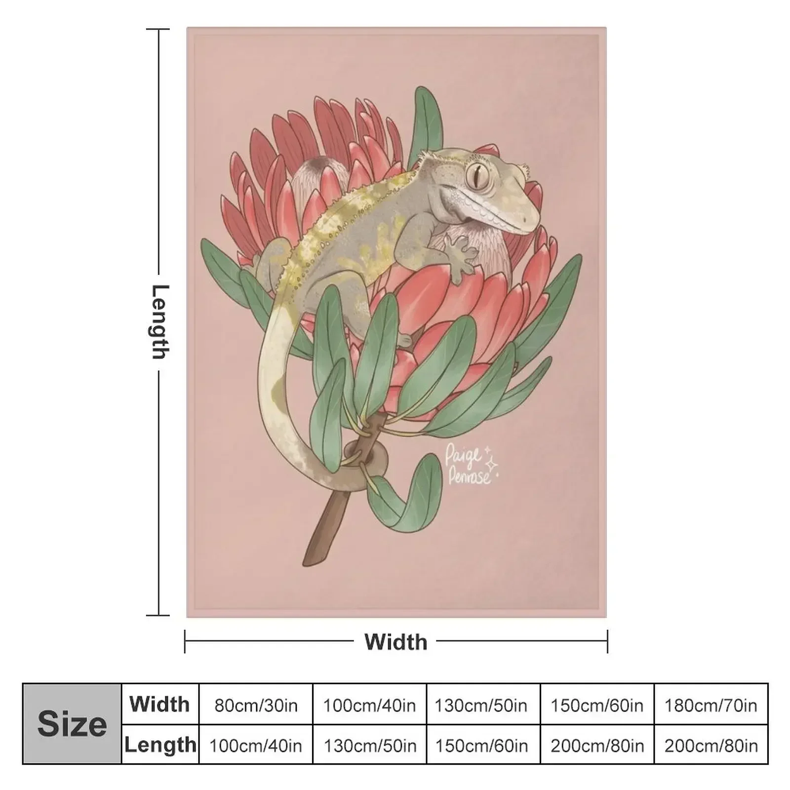 Crested Gecko with Protea Flower Throw Blanket Bed covers Blankets Sofas Of Decoration Thermal Luxury Brand Blankets