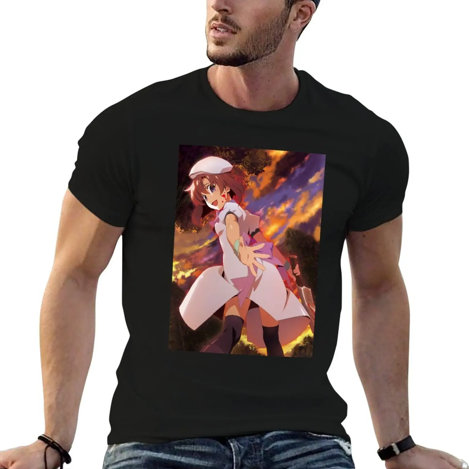 

Higurashi no Naku Koro ni Gou T-Shirt man t shirts high quality luxury brand t shirt man cotton T-Shirt