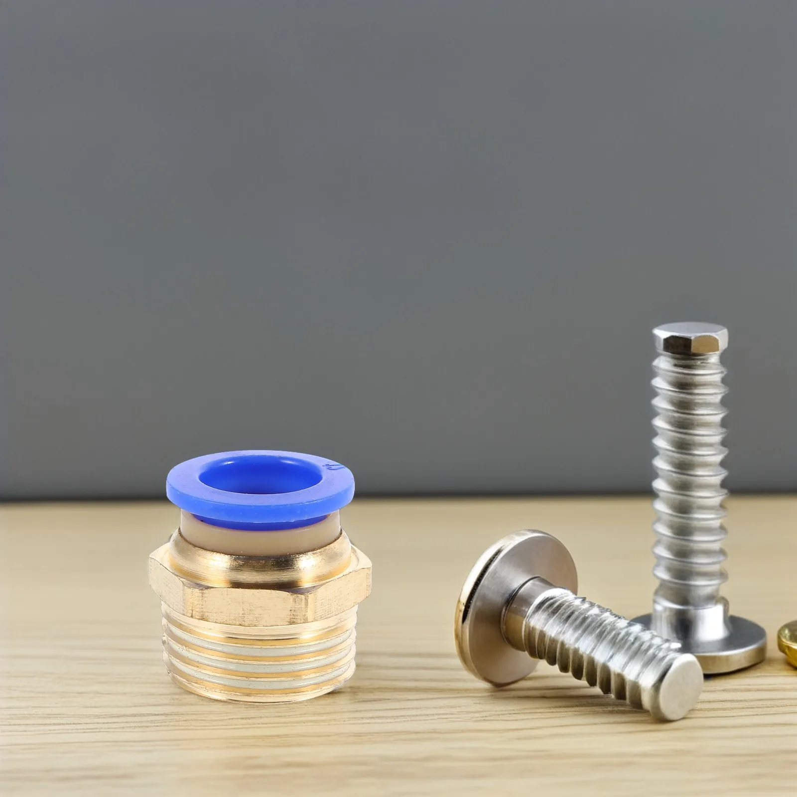 

6 шт. пневматических быстроразъемных соединителей из латуни, прямые резьбовые фитинги для воздушных трубок, быстроразъемные соединители Push-to-Connect