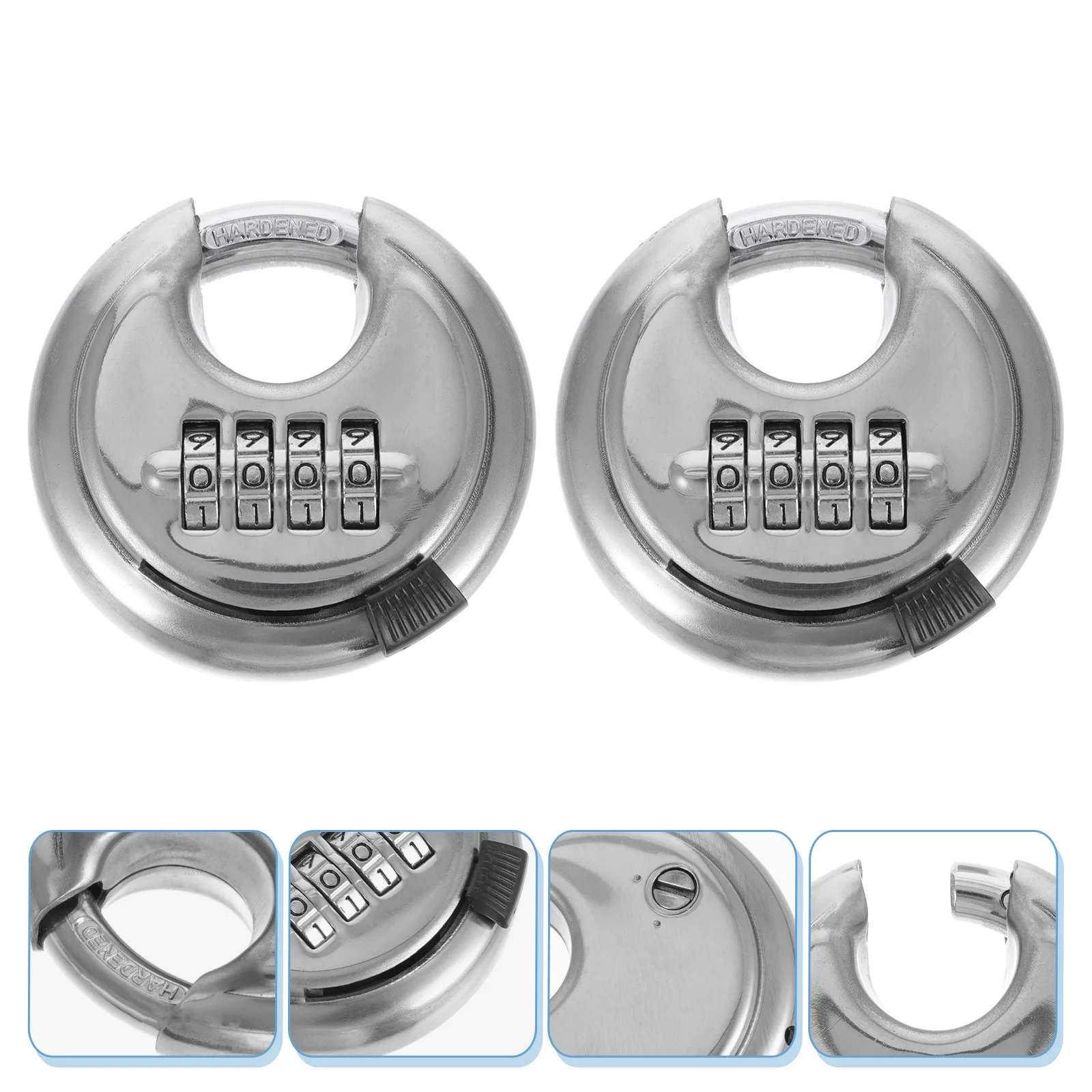 

2Pcs Stainless Steel 4 Dial Combination Locks Waterproof Anti Corrosion Password Padlocks for Home Security Door Locks