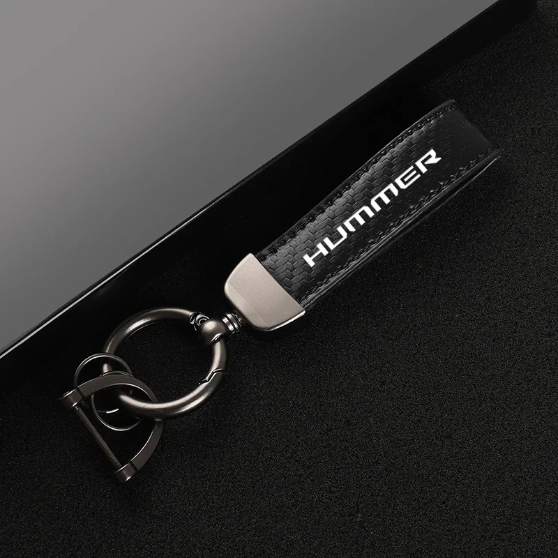 For hummer H1 H2 H2 H3 Keychain accessories  with logo Car metal leather key chain With car logo Key ring Auto Accessories