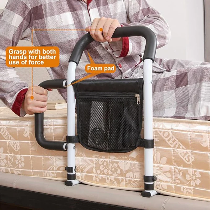 مقبض درابزين ملحقات المستشفيات مساعدة السرير 90 درجة شبه قابلة للتعديل قابلة للطي قضبان دعم السرير لكبار السن البالغين #2