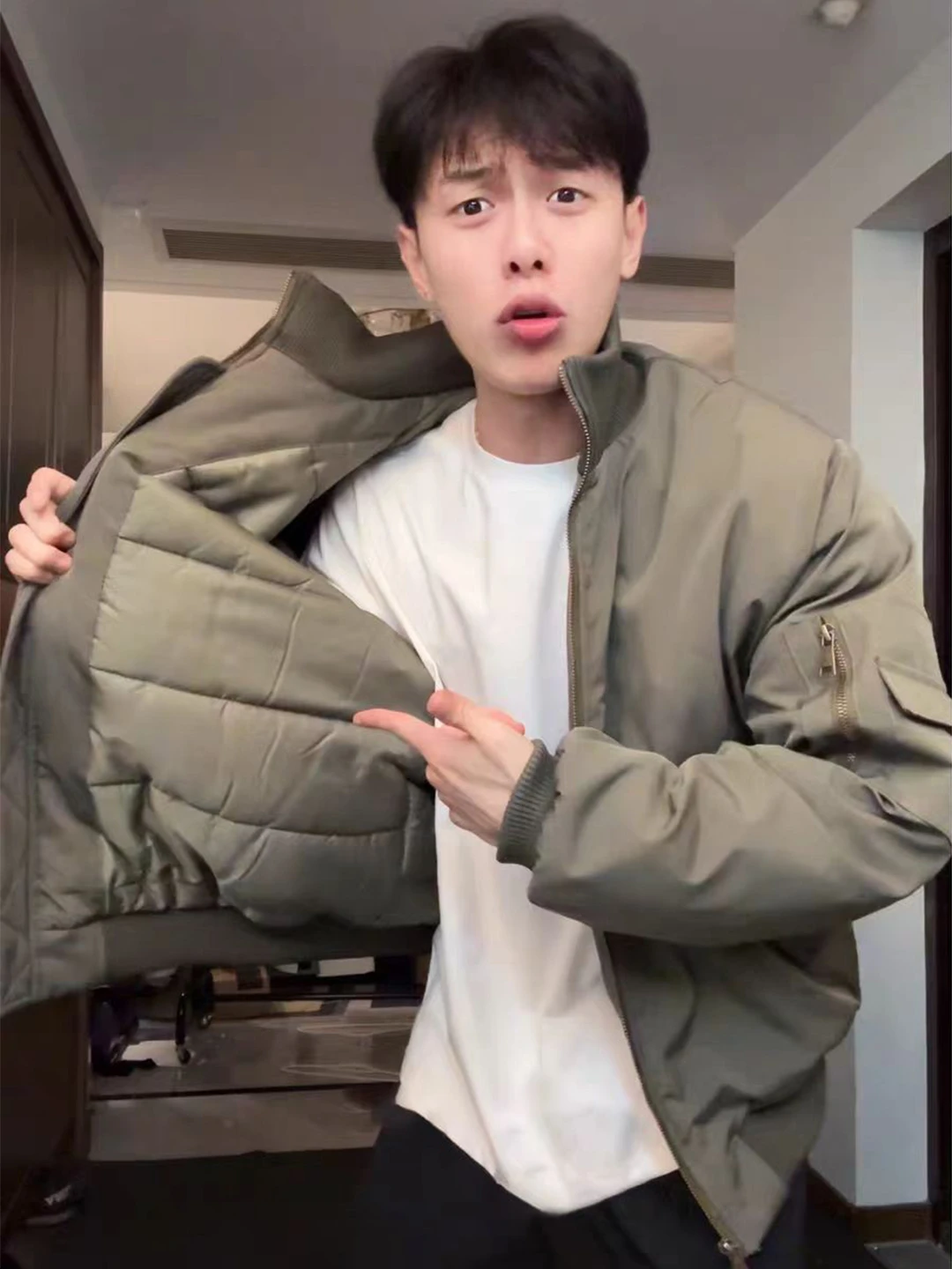 

Thiened Winter Jaet Men's Cotton Clothes een Flight Suit Sli Warm Coat for Teens Casual Cleanfit Sle