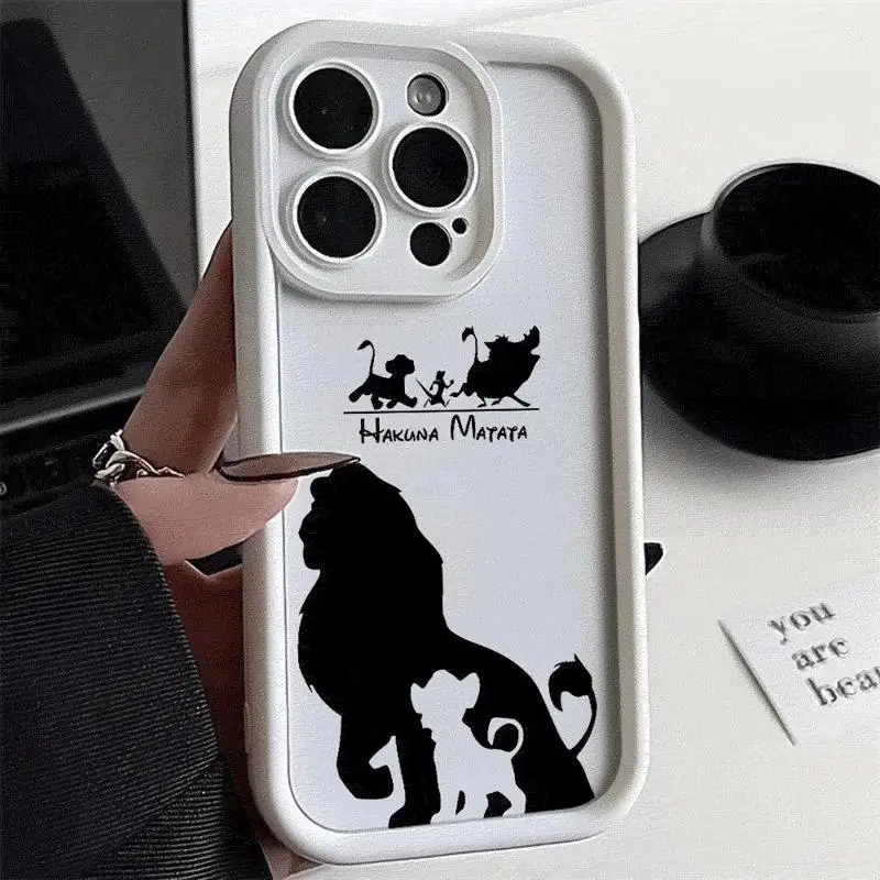 Disney Lion King Angel Eye Ladder Case For Apple iPhone 11 15 Pro Max 14 Plus 13 12 Shockproof Shell Silicone Funda Phone Cover