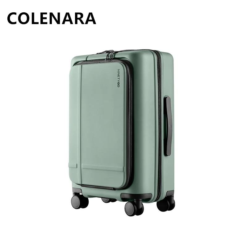 COLENARA Cabin Suitcase Front Opening Laptop Boarding Case 20 Inch Trolley Case 25
