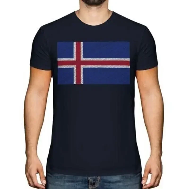 ICELAND SCRIBBLE FLAG MENS T-SHIRT TEE TOP GIFT ÍSLAND ICELANDIC