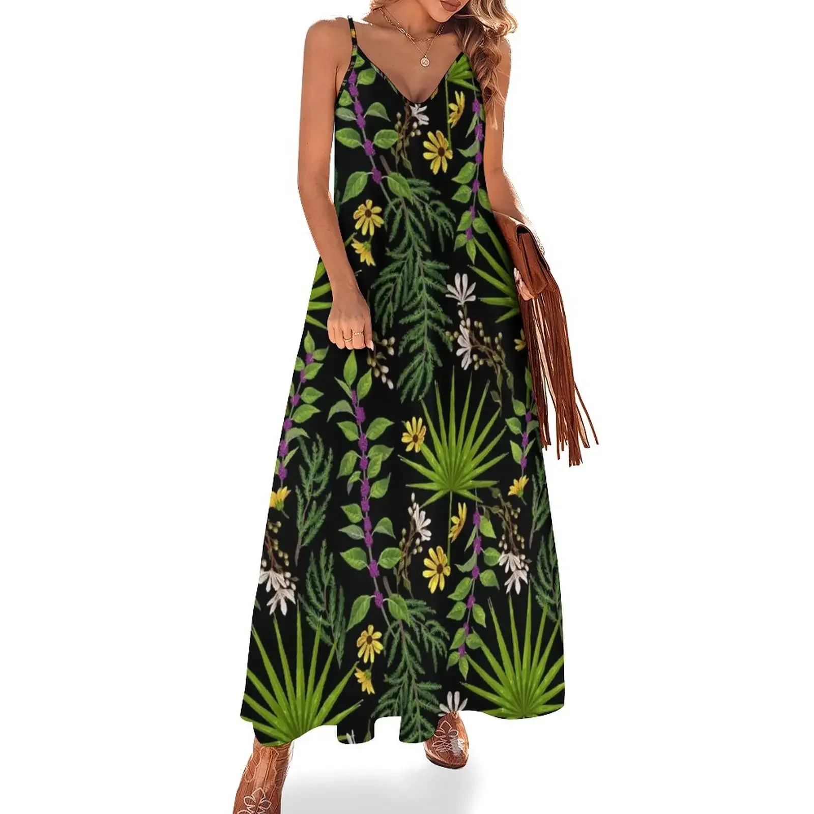 Florida Native Plants Sleeveless Dress purple dress Women's skirt Female dress