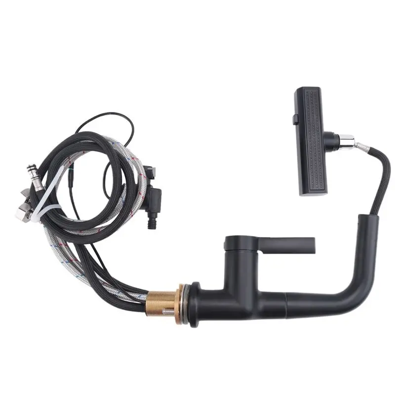 

BAAU Waterfall Pull Out Kitchen Faucet Intelligent Digital Display Cold Hot Mixer Taps Rotatable Sink Lifting Basin Faucet-C