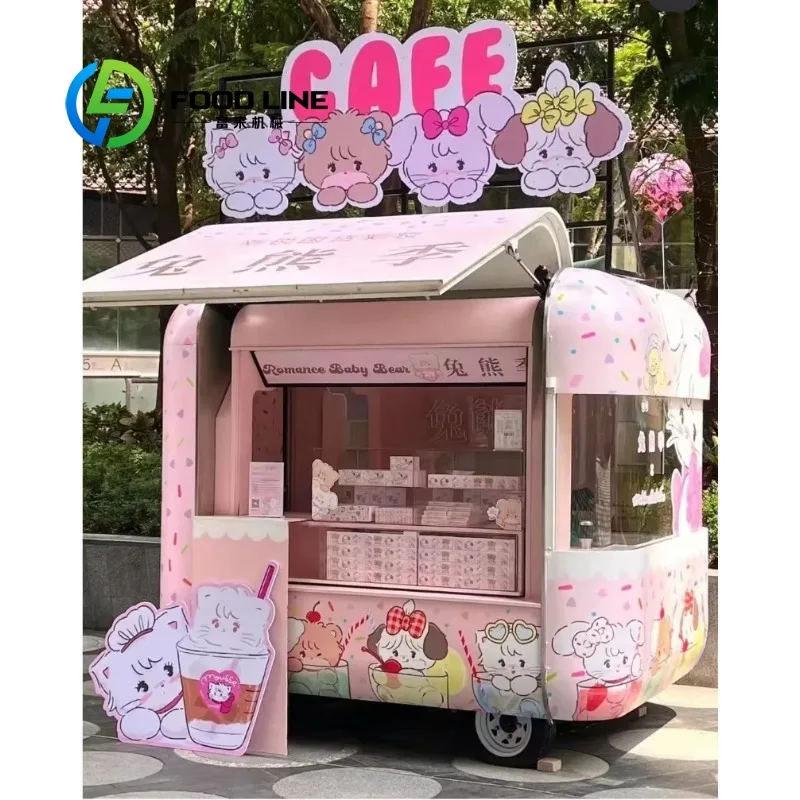 

Customized Colorful Sandwich Panel Steel Mobile Food Truck Durable Fast Street Vendor Cart for Vegetable Snack Catering