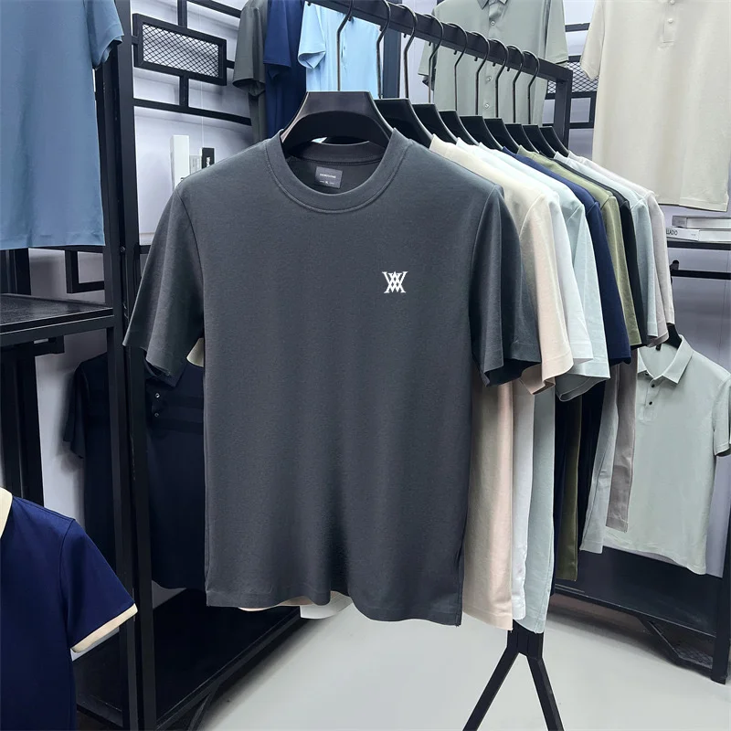 High end brand men's short sleeved T-shirt printed design round neck top 2026 summer new cotton blend casual solid color T-shirt - view 6