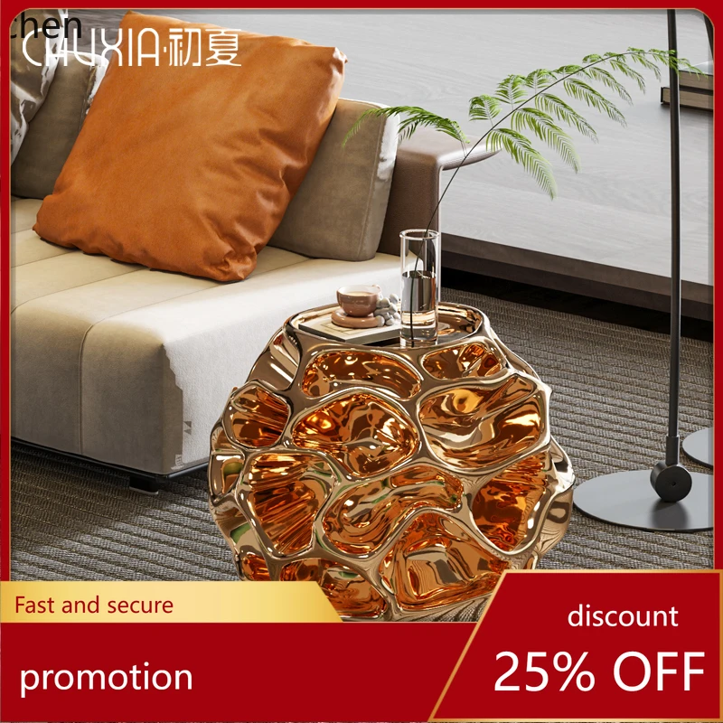 

HT Creative Art Honeycomb Side Table Living Room Sofa Coffee Table Movable Bedroom Bedside Table Decorative Ornament