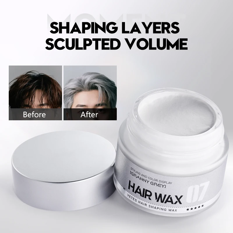 

Instant Stay Hair Wax 120g Washable Dyeing Wax Styling Party Long Lasting Pomade Temporary Molding Hair Styling DIY Granny Grey7