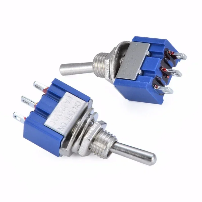 5Pcs Toggle Switch ON-ON/ON-OFF-ON 3/6 Pin 2/3 Position Latching MTS-102 103 202 AC 125V/6A 250V/3A Power Button Switch Car