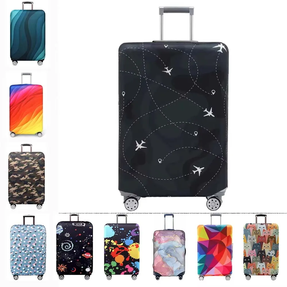 Thick Elastic World Map Luggage Protective Cover Zipper Suit For 18-32 inch Bag Suitcase Covers Trolley Cover Travel Accessories