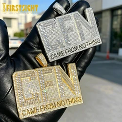 New Iced Out Bling CZ Letter CFN Pendant Necklace Silver Color Full 5A Zircon Came From Nothing Charm Men Fashion Hiphop Jewelry