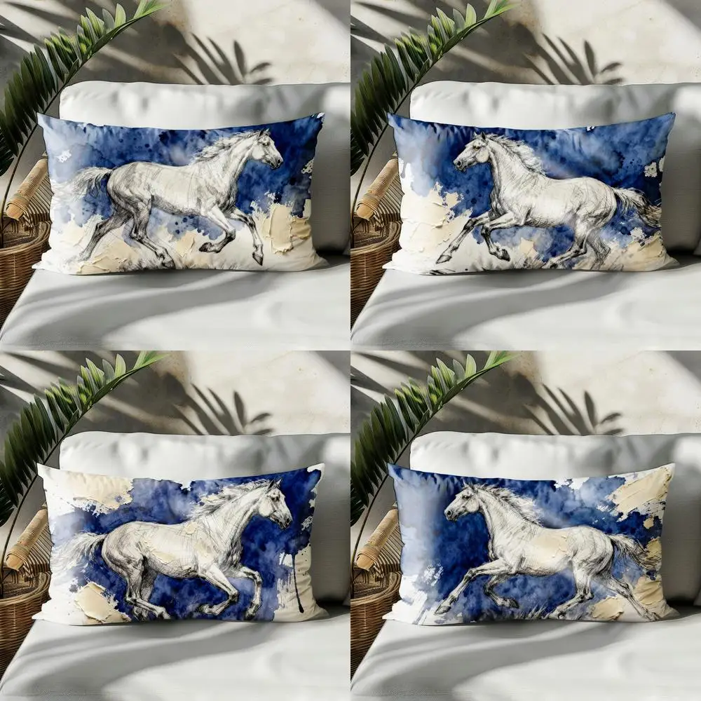 

Цифровая печать 2D: Белый скачущий конь. Подходит для дивана, спальни, автомобиля. Наволочка, подушка, прямоугольная подушка для спины.