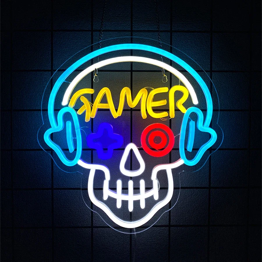 Neon Sign for Home Decor for Room Decoration Bedroom Accessories Game on LED Gamer Wall Teen Gaming Aesthetic Light Stuff Living view 5
