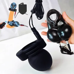 Electro Shock Glans Trainer Massage Cup,Testicle Electrostimulation Cock Penis Extender Scrotum Bind Sleeve,BDSM Sex Toy for Men