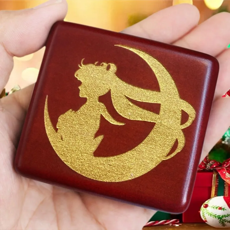 

Sailor Moon kawaii anime peripheral retro solid wood music box cute cartoon song clockwork pronunciation birthday gift wholesale